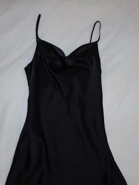 Urban Outfitters Black Satin Mini Slip Dress